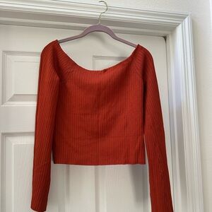 INTERMIX Vibrant Red Knit Top